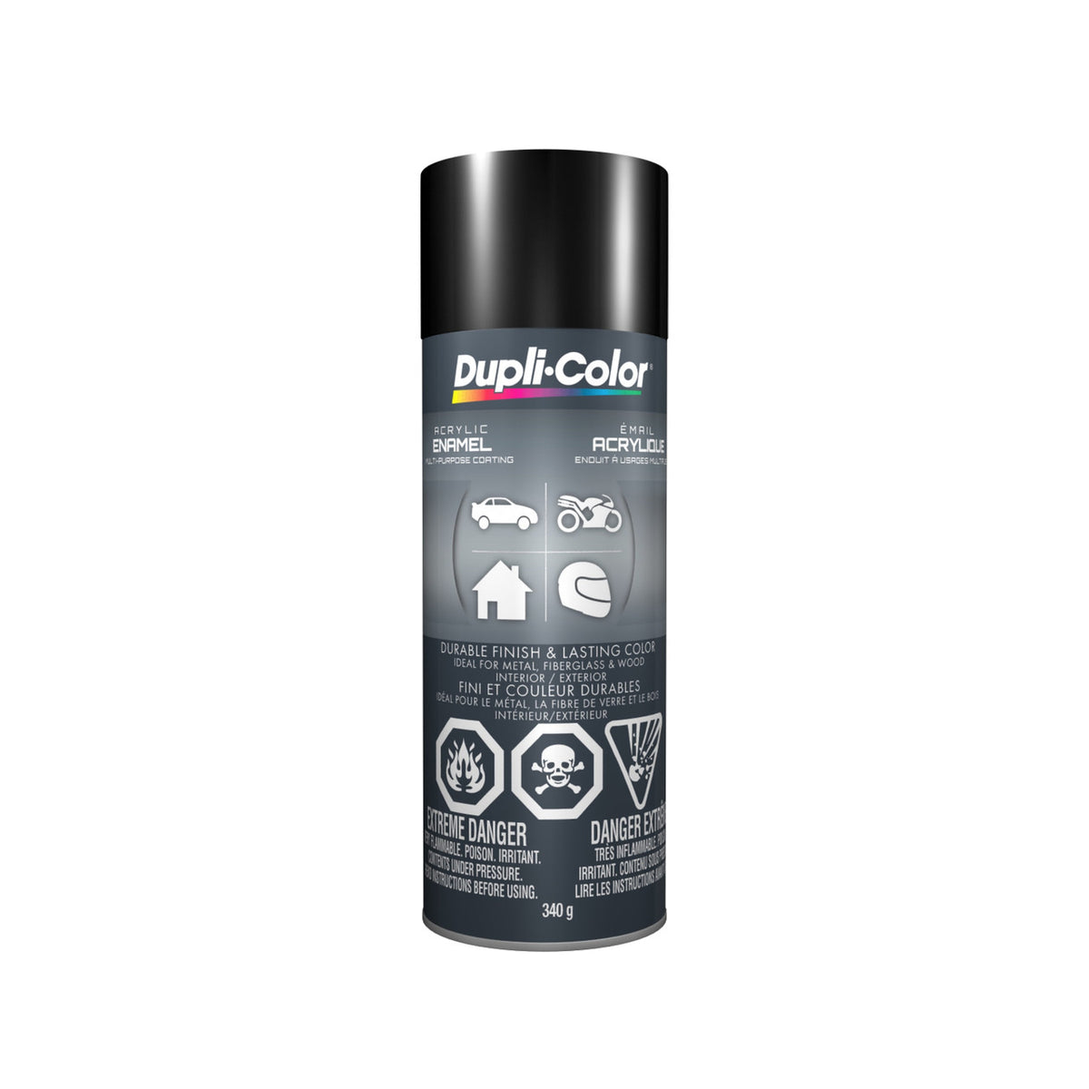 Dupli-Color gloss black acrylic enamel 340 g can
