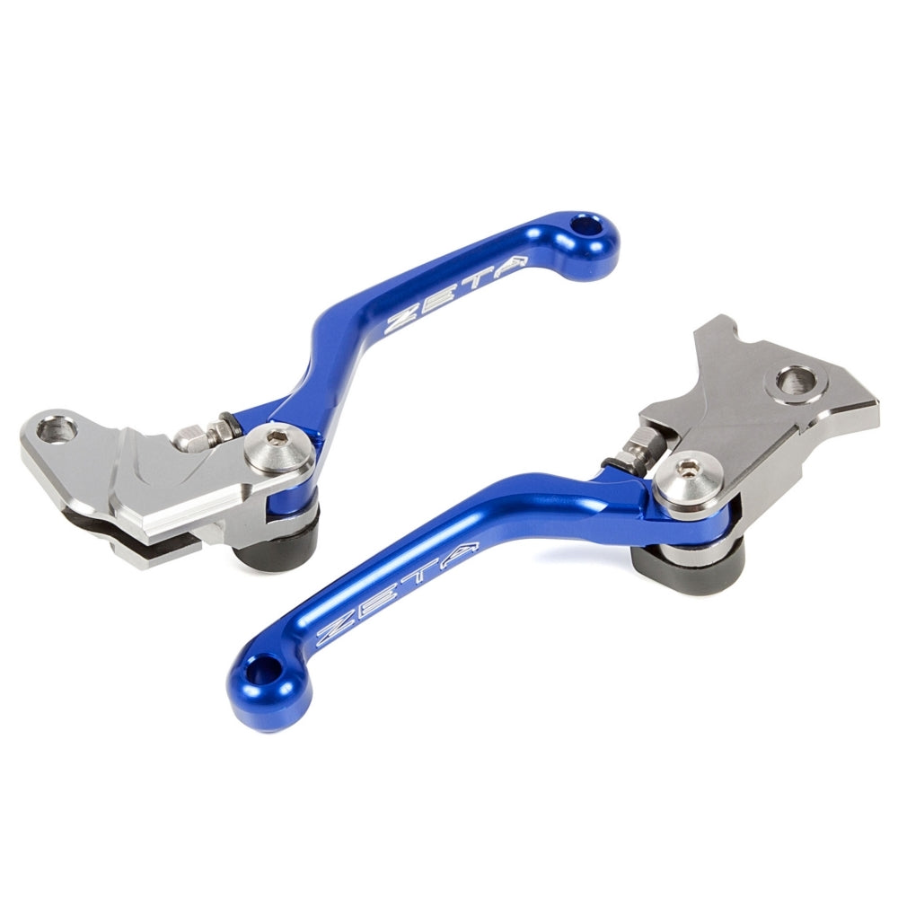 DRC Zeta Folding Brake and Clutch Lever Set Yamaha Blue 4 Finger 027371