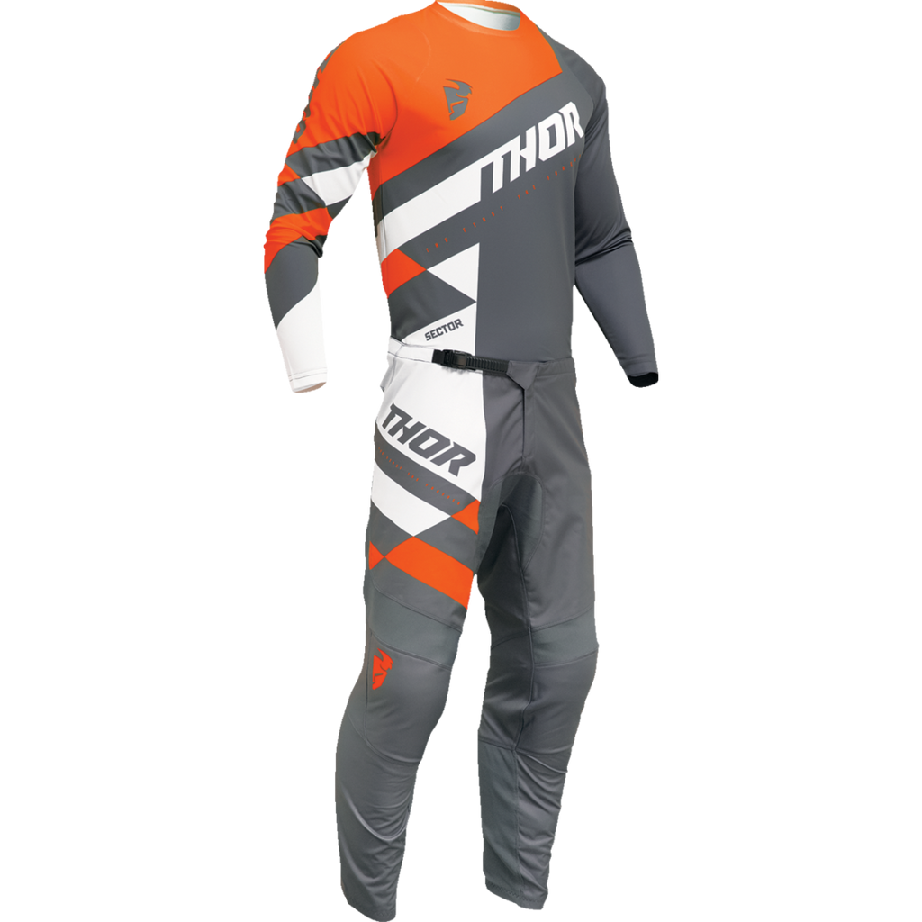 Thor Youth Sector Checker Jersey Charcoal/Orange Size L 2912-2416