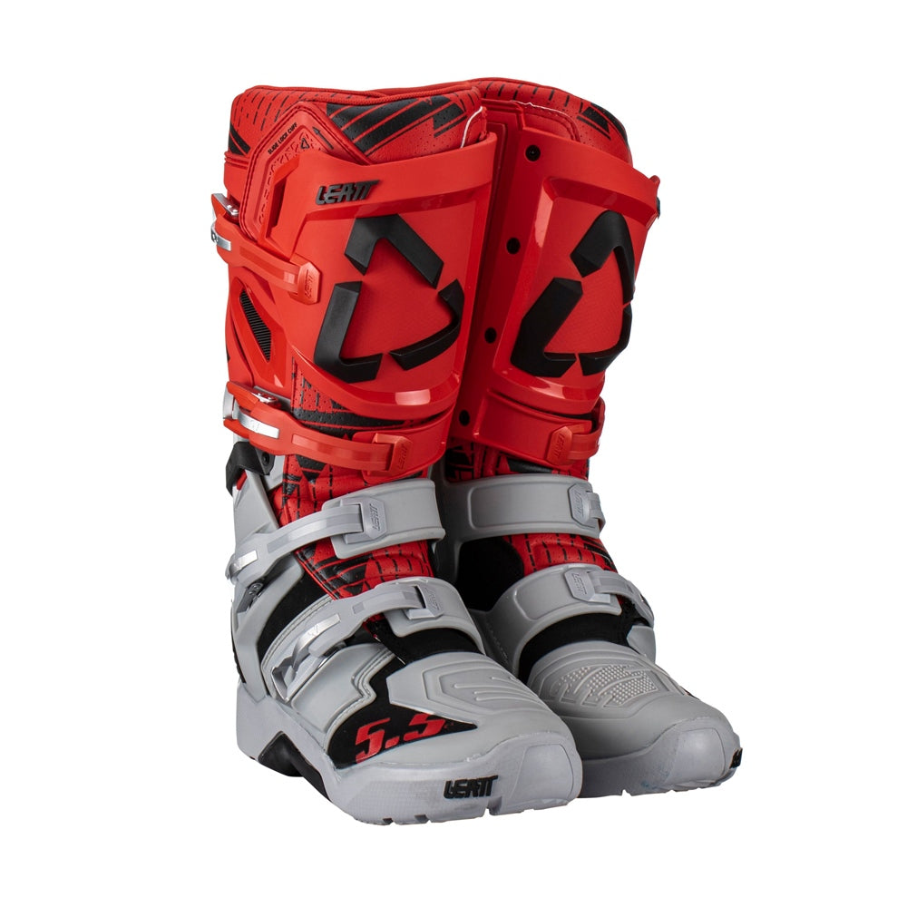 Leatt 5.5 FlexLock Enduro Boots Red and Grey JW22 Size 7 415213