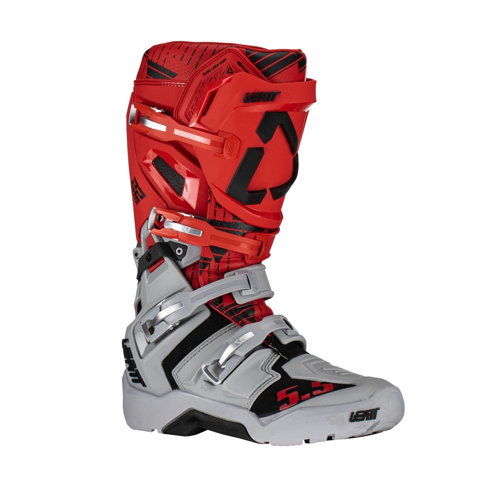 Leatt 5.5 FlexLock Enduro Boots Red and Grey JW22 Size 7 415213