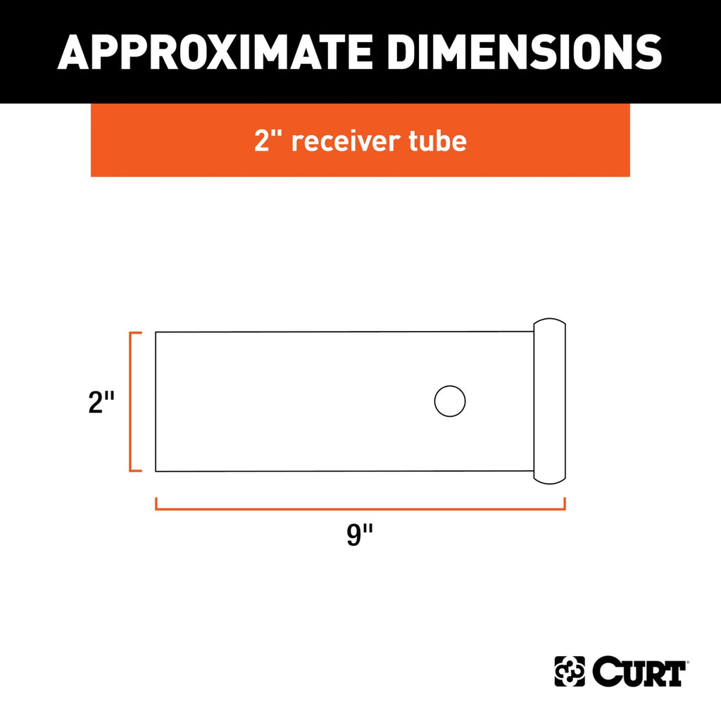CURT 9 in. Raw Steel Receiver Tube 2 in. 49090