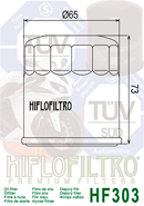 Hiflofiltro Oil Filter for Kawasaki, Yamaha and Honda HF303