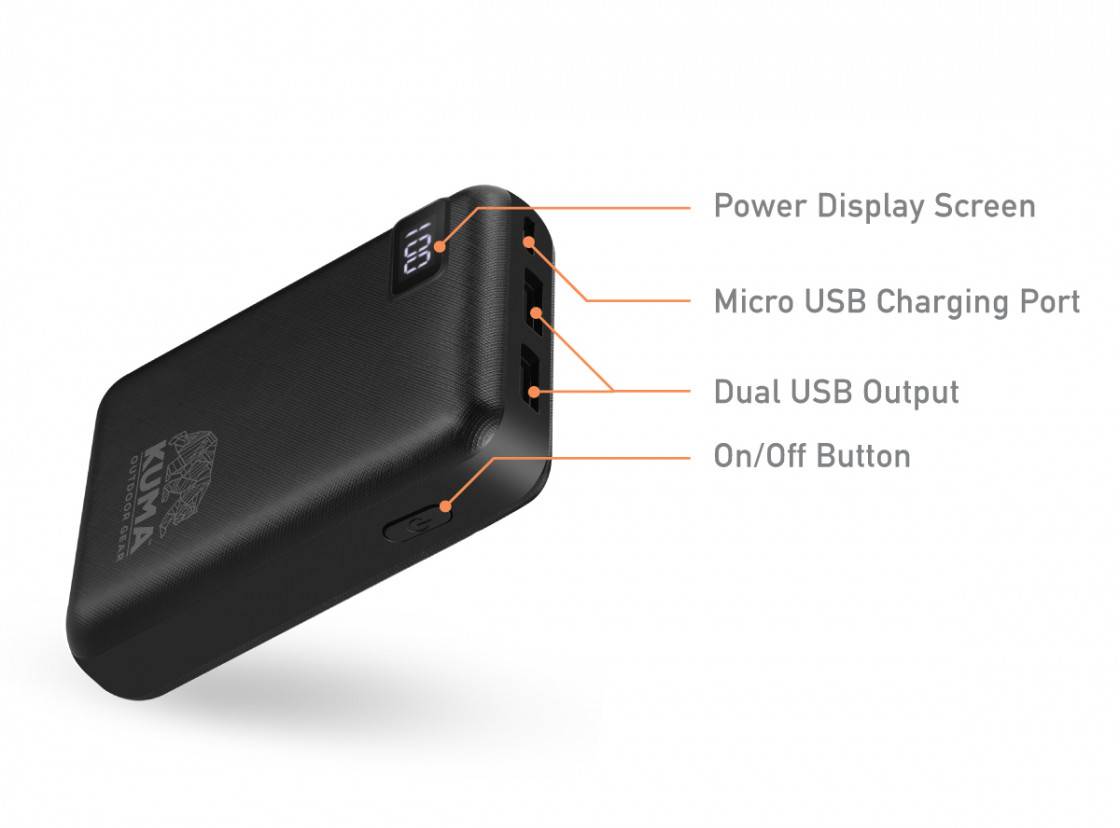 KUMA 10,000 mAh portable power bank