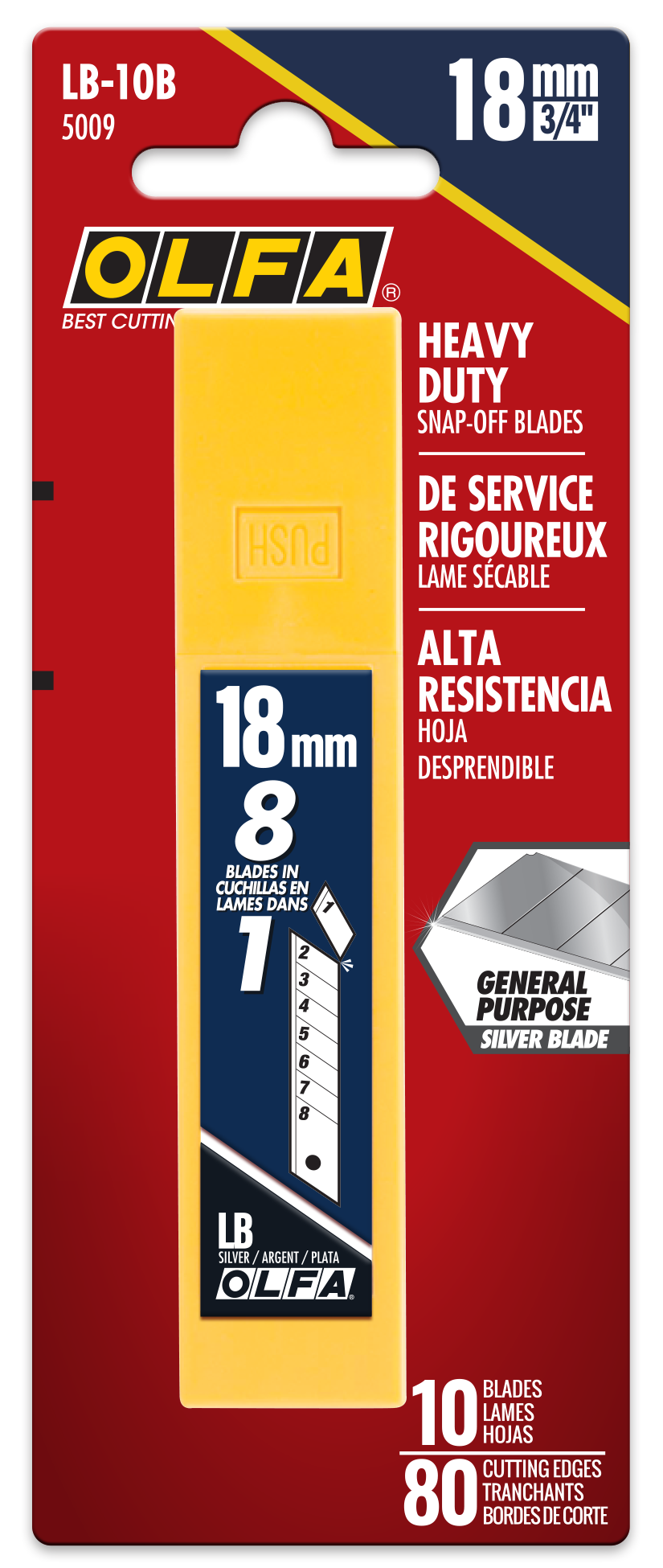 OLFA 18mm heavy-duty snap-off blades 10 pack LB-10B