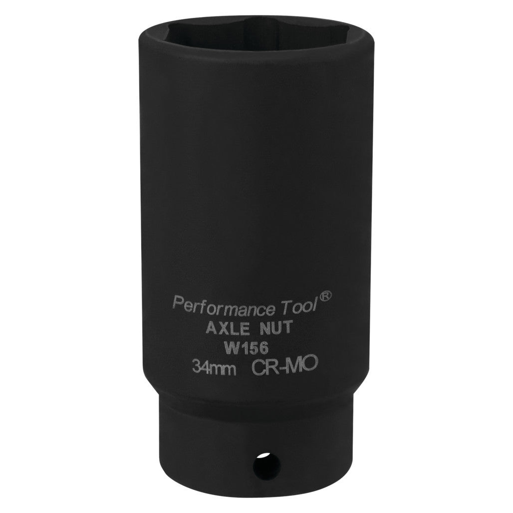 Performance Tool 1/2 Inch Drive x 34mm Impact FWD Axle Nut Socket W156