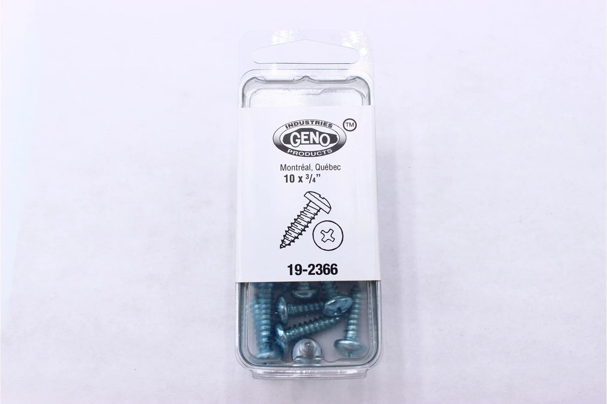 Geno Phillips Pan Head Tapping Screw Zinc #10 x 3/4 in 12 Pack 19-2366