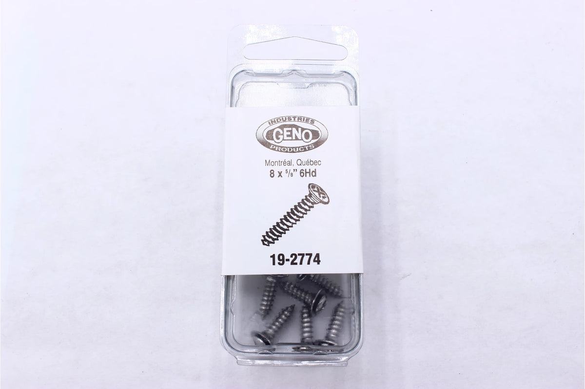 Geno Phillips Oval Head Sems Tapping Screw Zinc #8 x 5/8 in 6 Pack 19-2774