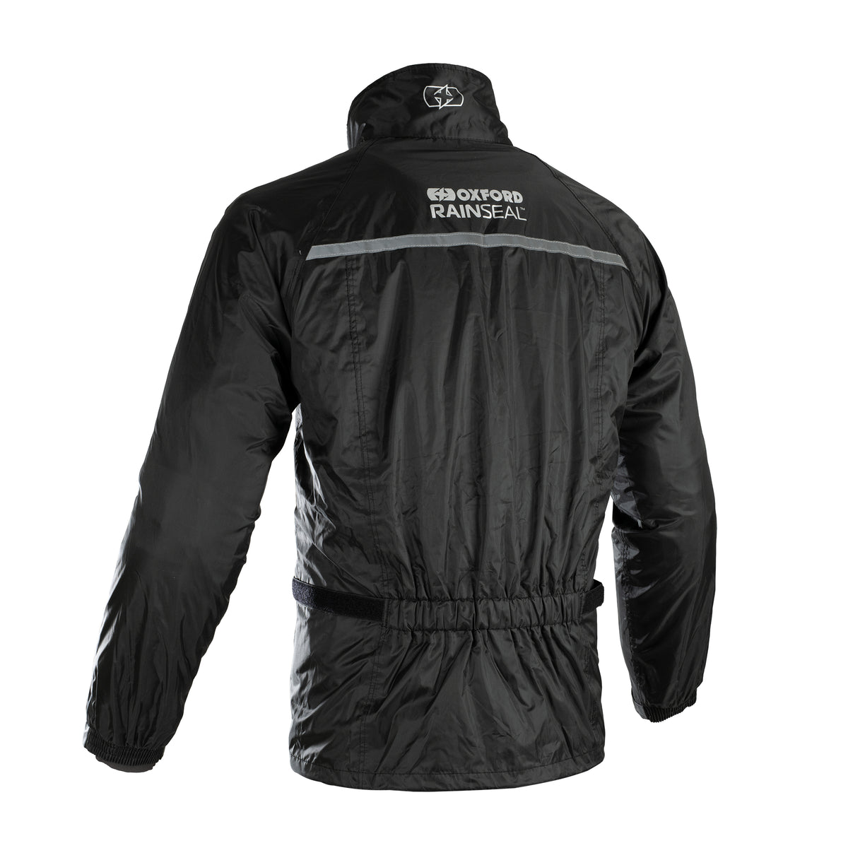 Rainseal over jacket, back with reflective band