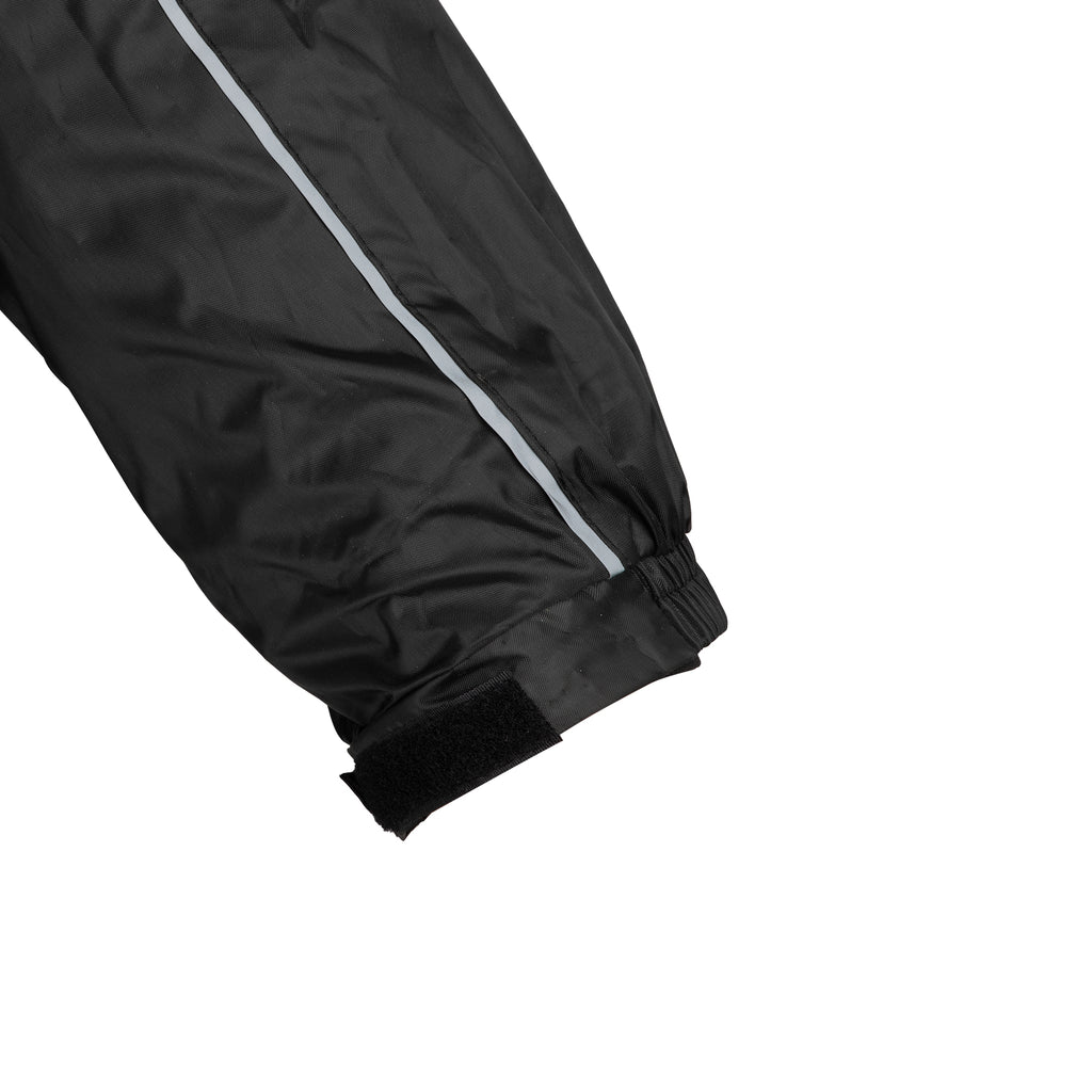 Rainseal sleeve with reflective stripe and cuff
